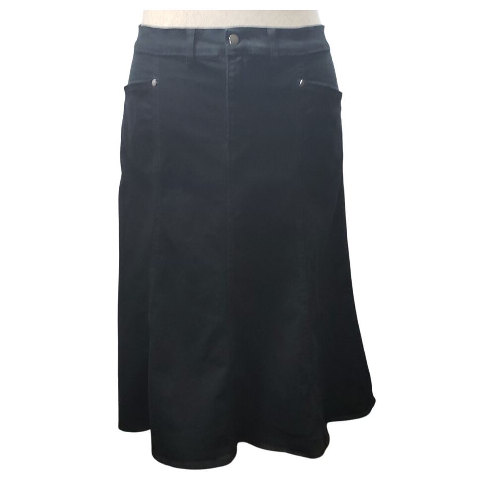 Vintage 90s Black Denim Maxi Skirt Plus Size 16–18 Grunge Retro